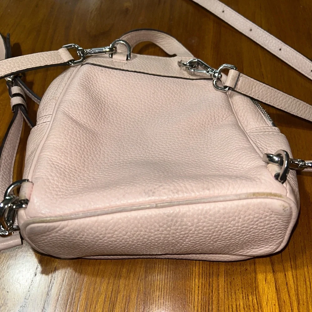 Michael Kors Blush Pink Studded Pebbled Leather Mini Backpack